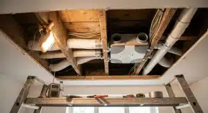 Esquema de instalación de ventilación mecánica controlada VMC de doble flujo en una vivienda